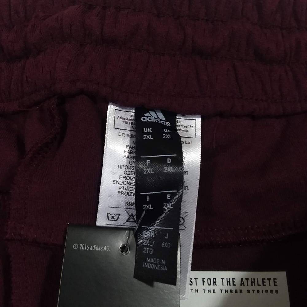 Adidas squad pants maroon and white men's size 2x - Picture 5 of 9